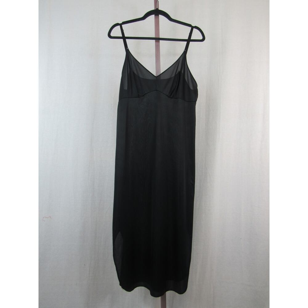 Vintage Black Slip Gossard Artemis 60s/70s Tank Dress Black Semi Sheer Cutouts